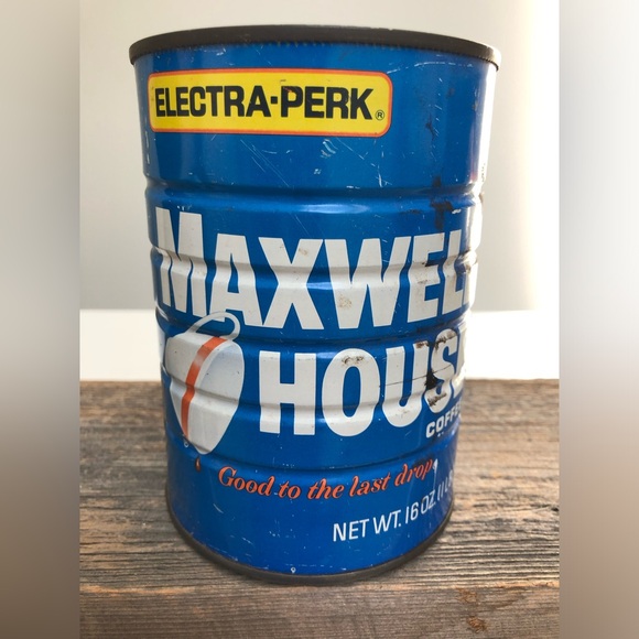 Vintage 1960’s Maxwell House Electra-Perk Dark Roast Metal Coffee Can - Picture 4 of 8